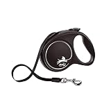 フレキシ (flexi) ブラックデザイン テープ M(25kg未満) 5m シルバー [犬用リード]