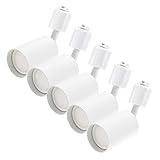 REUDO リュウド ダクトレール用スポットライト シリンダータイプ GU10口金 LED電球6W昼白色付き ホワイト(5個セット) トラックライト 天井照明 店舗の照明 ダクトレール照明