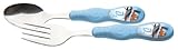 Zak! Designs Easy Grip Flatware, Children's Spoon and Fork with Disney Planes Graphics, BPA-free Pla