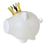 新しいOink小さなセラミックお金ボックス、ゴールドCrown Pig、sp30000
