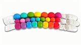 Joy of Colors Rainbow Pacifier Holders, Silicone Beabies Teething Toy with Pacifier Clip, Multicolor