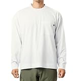 [エーショ－ン] 作業服 長袖 Tシャツ ストレッチ 吸汗速乾 パリT長袖クルー 胸ポケット付き ホワイト 3L