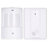 KKmoon 無線ドアチャイム ワイヤレスPIRモーションセンサー ドアベル長距離伝送 音量調整可