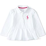 Ralph Lauren(ラルフローレン) ビッグポニーペプラム鹿の子ポロシャツ(White) 18M(12-18ヶ月) [並行輸入品]