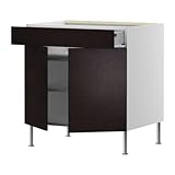 IKEA(イケア) FAKTUM ネクスス ブラウンブラック 80 cm 99838335 ベースキャビネット/ 棚板/引き出し/扉2枚付、ネクスス ブラウンブラック