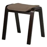 ハイスツール/曲木スツール ハイタイプ 木製/合成皮革 高さ45cm CF-406 ダークブラウン〔