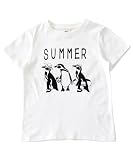 [Bee] ビー 半袖プリントTシャツ ガールズ ボーイズ 女の子 男の子 キッズ 綿 コットン プリント 春 夏 tbb02367 140cm SUMMERペンギン×ホワイト地