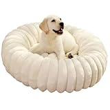 DICOCO 犬 ベッド 通年 丸型 直径40cm～90cm ふわふわ ペットベッド 洗え 滑り止め 犬猫兼用 犬 クッション 犬用ベッド 洗濯可能 オールシーズン ぐっすり眠る ホワイト 60cm