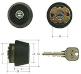MIWA(美和ロック) U9シリンダー LSPタイプ TE24　鍵 交換 取替え MCY-139 LSP/SWLSPブラック色(BK)30～40mm
