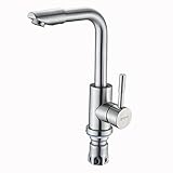 バスルーム洗面器の蛇口ホットとコールドキッチンシングルホールバスルームテーブルポット回転式手洗い浴室の蛇口