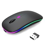 マウス 無線【Amazon.co.jp限定】ワイヤレス マウス 薄型 マウスBluetooth5.0 静音 瞬時接続 小型 高感度 ブルートゥース 2.4GHz 3段階DPI切替 左右対称 充電式 ゲーミングマウス 省エネ 7色ライト 光学式 高耐久性 握りやすい 簡単接続 携帯便利 Mac/Windows/Surface/PC/Macbookに対応