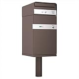 ユニソン　宅配ポスト　ケイト　ポスト有り　右開きタイプ　※サインシール付『一戸建て用 屋外』 グレイッシュブラウン