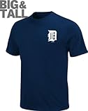 MLBデトロイトタイガース海軍ブルービッグサイズWordmark Tシャツ