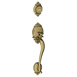 Schlage F58BRK609 Brookshire Exterior Handleset with Deadbolt, Antique Brass Schlage Lock Company [並