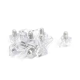 uxcell プレートサポート　棚受け　サポートピンホルダー　ガラス棚　5mmピン　食器棚　クリア　10個