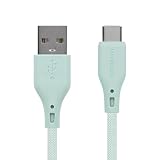 オウルテック Type-Cケーブル 1.5m シリコンケーブル 断線に強い【急速充電/3A/データ転送/480Mbps】温度センサー搭載 耐屈曲3万回以上 USB-A USB-C Type-A to Type-Cケーブル アイスミントブルー OWL-CBSRCA15-IB