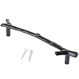 5個入り 取っ手 取手 ドア取っ手 木の枝型 取っ手ハンドル キッチン 食器棚 クローゼット 家具 引き出し プル ノブ ネジ付き ブラック