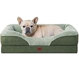 EHEYCIGA 犬 ベッド ペット 犬用ベッド 洗える 防水 猫 ベッド 高反発 M 小型犬 中型犬 クッション 取り外せるカバー 滑り止め （グリーン, 76x51x16.5cm）