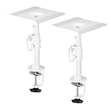 suptek スピーカースタンド スピーカー台 スピーカーマウント 白 white ホワイト 卓上 クランプ 12°左右調節 360°回転 耐荷重各15KG 白色 2個セット 1ペア 2台1組 SDM001W