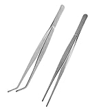 ultnice 2pcsステンレス鋼ピンセットFeeding Tongs for爬虫類ヘビトカゲSpider (シルバー)