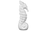 Urban Trends Collection 38437 4 Piece Ceramic Gloss White Seahorse Figurine, 5.25 x 3.50 x 13.75 in.