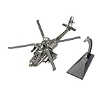 Ghbunuz 1:64スケール、長弓アパッチ武装ヘリコプター、合金モデル、軍用ヘリ、ミサイル付き、手動回転プロペラ、前輪可動、ライト点滅、サウンド効果、地面走行可能、実写再現、コレクション、子供向けギフト、ディスプレイ用、精密再現、金属素材 (1:64 ロングボウ アパッチ - 箱入り - グリーン)