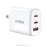 PD 充電器 USB充電器 Aisea 65W GaN Type C 急速充電器 PD対応 USB-C×2 & USB A 3ポート GaN