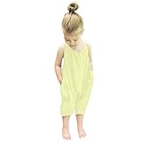 Franterd赤ちゃん女の子ロンパースストラップ、KidジャンプスーツPieceパンツClothing イエロー