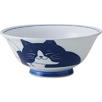 Amazon.co.jp: ねこちぐら ハチワレ 19.3cm 麺鉢 陶器 美濃焼