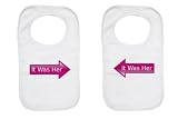 Twins Baby Bibs (Set Of 2) It Was Her and It Was Her Bib Set by UKTwins
