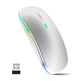 ワイヤレスマウス 無線 Bluetooth 2.4GHz 3段階dpi切替 静音マウス 超薄型 小型 高感度 ブルートゥース ゲーミング USB充電式 省電力 7色ライト 3ボタン光学式 高耐久性 Mac/Windows/PC/Macbook/ipad/タブレット/iPhone/Android/スマホ対応