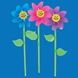 12 Smile Face Flower Pinwheels