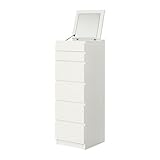 IKEA(イケア) MALM ホワイト/ミラーガラス 90218014 チェスト(引き出し×6)、ホワイト、ミラーガラス