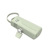【2024新型モデル 直接充電】明誠 モバイルバッテリー 5000mAh Type-C用コネクター内蔵 軽量 小型 2A急速充電 USB-AとType-C 2種類入力 コンパクト LED電量表示 PSE認証済 Android Xperia/Galaxy/AQUOS/Pixel/Arrows/HuaweiなどType-C機種に充電対応（Type-C用、セラドン）