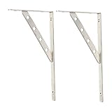 Perfk ステンレススチール　ウォール　マウント　シェルフ　雑誌/本を収納　部屋　整理　DIY　2個入り　全2デザイン4サイズ - L型, 12インチ