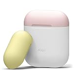 【elago】 AirPods 対応 ケース シリコン 製 カバー バイカラー ツートン デザイン 耐衝撃 傷防止 保護 アクセサリー [ Apple AirPods1 / AirPods2 Wireless Charging Case エアーポッズ 対応 ] DUO CASE ホワイト