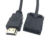 YFFSFDC カーナビ用 HDMI変換Eタイプデータケーブル - トヨタ ホンダ（ギャザズ） 三菱 日産 ダイハツ純正ナビなどに対応 NSZT-Y68T NSZN-Z68T NSZT-Y64T NSZT-ZA4T NSZA-X64T VFEi VXM187 185日産 MM519D-L(W) イクリプスナビ KCU-620HE等にも対応する 1.5M