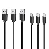USB Type-C ケーブル 1.5m 3本セット USB-A to C 3A充電 USB2.0 TPE素材 LpoieJun ブラック