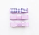 Baby Deer Clips　ヘアクリップ for ベビー　Newリボン３個セット（ライトパープル）