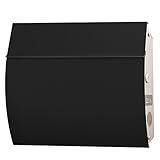 LEON (レオン) MB4801 郵便ポスト 壁掛けタイプ ステンレス製 鍵付き おしゃれ 大型 ポスト 郵便受け (マグネット付き) (MAIL BOXシート無し) ブラック