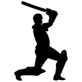 Cricket壁デカールステッカー9 – デカールステッカーと壁画子供少年少女の部屋、寝室。クリケットボールスポーツインド壁アートの装飾 – クリケットシルエット、ホーム装飾壁画 12 in. (8"