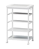 キッチン収納 収納家具 食器棚 キッチン台 天板 で 作業 するのに ちょうどいい 高さ ラクラク 移動 Shefca キッチンワゴン 幅560mm ホワイト