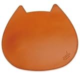 meow cheri マウスパッド 猫 ねこ 可愛い おしゃれ 本革 レザー 栃木レザー 日本製 プレゼント ギフト 猫好き プレゼント 女性 猫モチーフ 猫デザイン ねこのひ ネコの日 222 catday 猫雑貨 猫グッズ 贈り物 記念日 (チョコ)