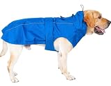 MAMORE 犬 レインコート カッパ ドッグ雨具 防雨犬服 ジャケット ポンチョ 防水 撥水 防風 着脱簡単 中型犬 大型犬 超大型犬 小型犬 通気 軽量 快適 防塵 耐水 梅雨対策 夏秋春 散歩 反射材 (L, ブルー)