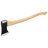 Ludell 12125 Hickory Wood Handle Axe, Polished and Sharpened Blade, Single Bit, 3.5lb, 36" Handel Le
