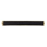 Vicenza Designs p2014 9-inchブラックレザー挿入Pullアプライアンス、アンティーク真鍮