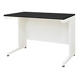 【法人専用】 LOOKIT オフィスデスク 平机 幅1000×奥行600mm パソコンデスク 本体ホワイト×天板ブラック LHD-106