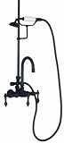 Elizabethan Classics ECTW24 CP ECTW24CP Tub Filler with Handshower and Metal Lever Handles, Chrome b