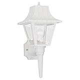 Sea Gull Lighting 8720-15 Single-Light Wall Lantern with Clear Beveled Acrylic Panels, White Polypro