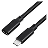 USB Type-C延長ケーブル ブラック 2m 100W シリコン素材 オス-メス PD急速充電対応 AP-UJ1030-BK-2M